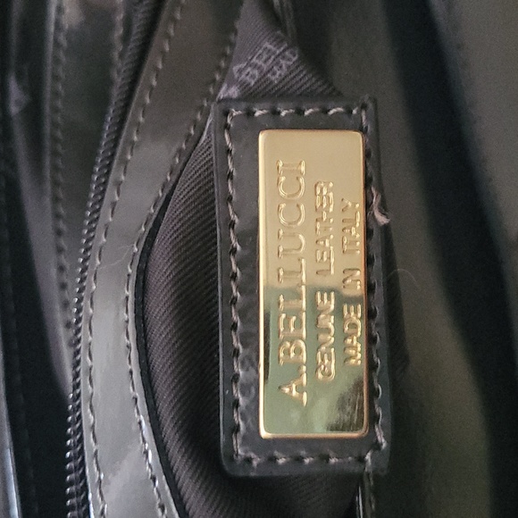 Grey green leather shoulder bag - Picture 6 of 6